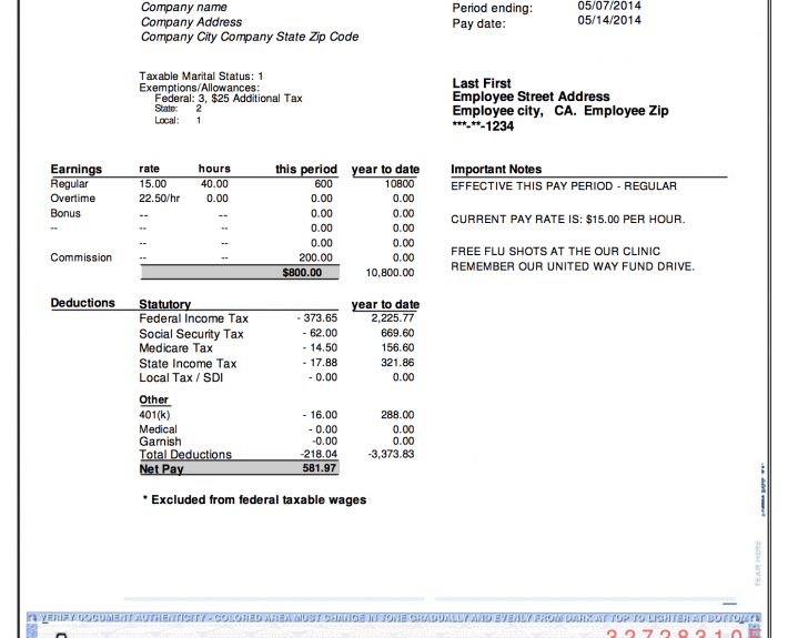 Ihss Pay Stub Template