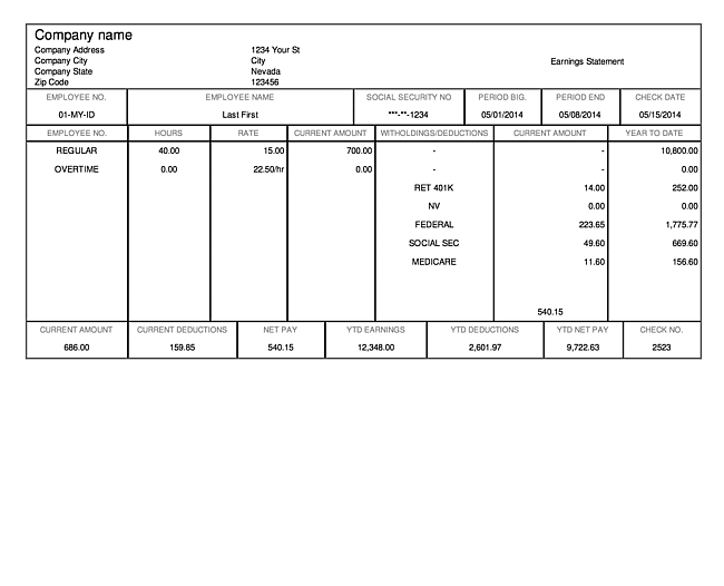 Paystub - Authentic - Detailed - Fast & FREE Instant Preview