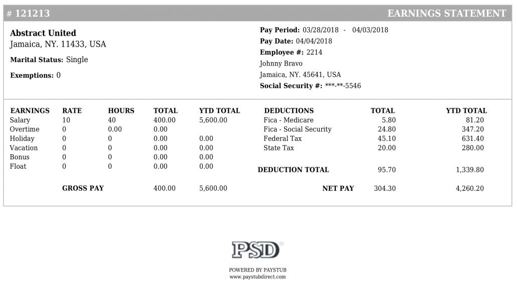 27 Free Pay Stub Templates Pdf Doc Xls Format Download